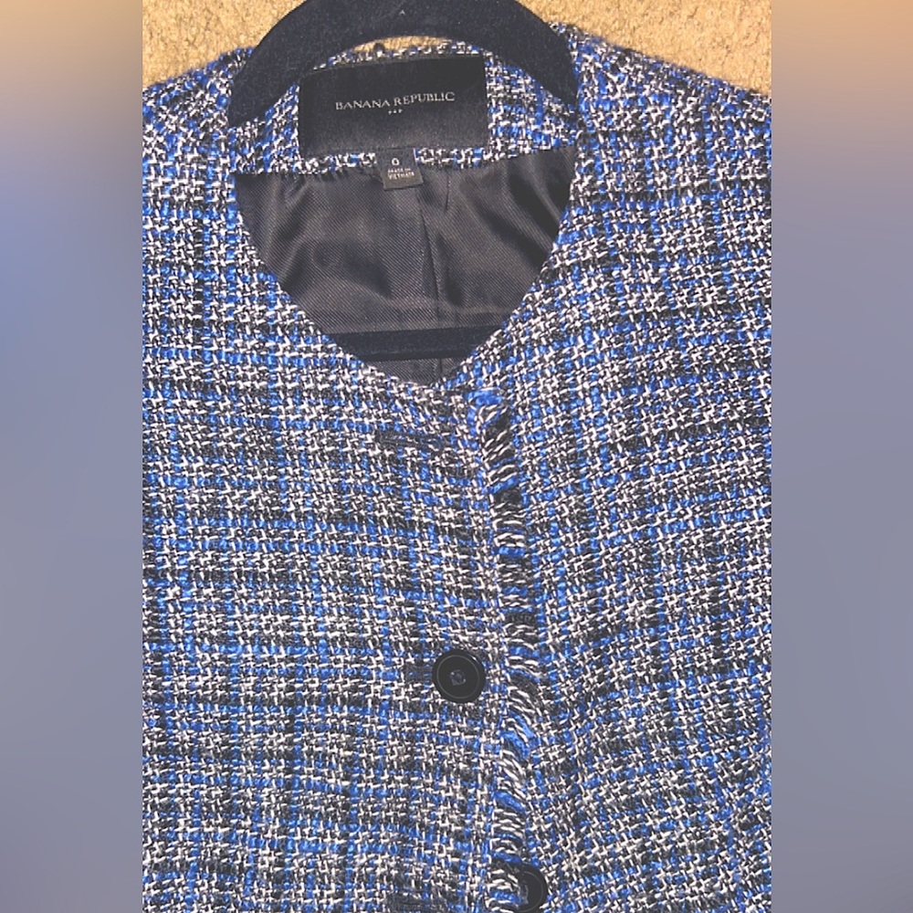 ✨ Elegant Banana Republic Blue Tweed Blazer❣️✨
